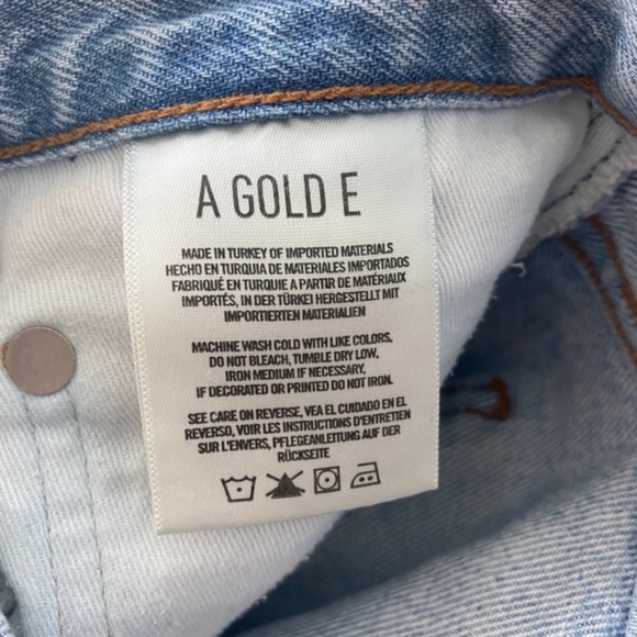 AGOLDE High Waisted Button-Up Jean Shorts Size: 28 - Picture 6 of 7